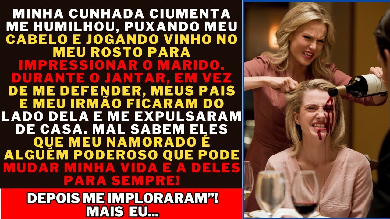 Minha cunhada invejosa puxou meu cabelo e jogou vinho na minha cara para se exibir!