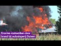 Zeer grote brand bij autosloperij in Duiven