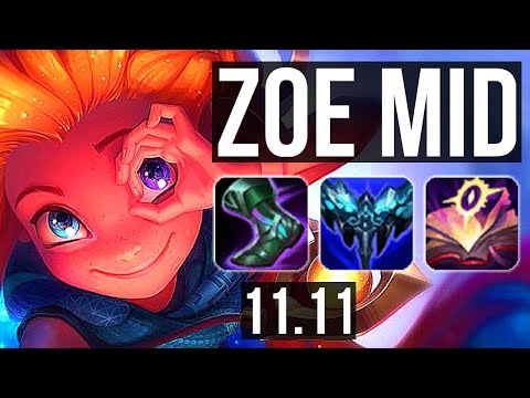 ZOE vs VEL'KOZ (MID) | 9/1/4, 1.4M mastery, 800+ games, Legendary | EUW Diamond | v11.11