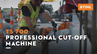 STIHL TS 700 14” DB Concrete Wheel on Concrete Wall