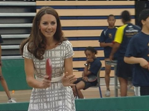 Kate Middleton shows off sporting skills during game of table tennis