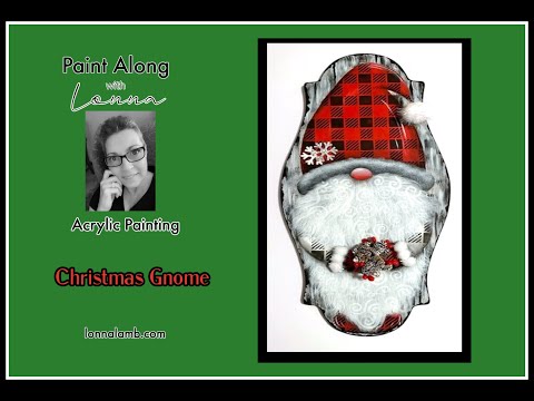 Beginner Acrylic Painting Christmas Gnome mixed media