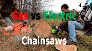Gas vs Electric Chainsaw Comparison - Owner Review:  Husqvar