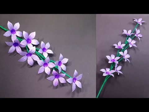 How to Make Very Beautiful Paper Stick Flower | Stick Flower: Handcraft | Jarine's Crafty Creation Video