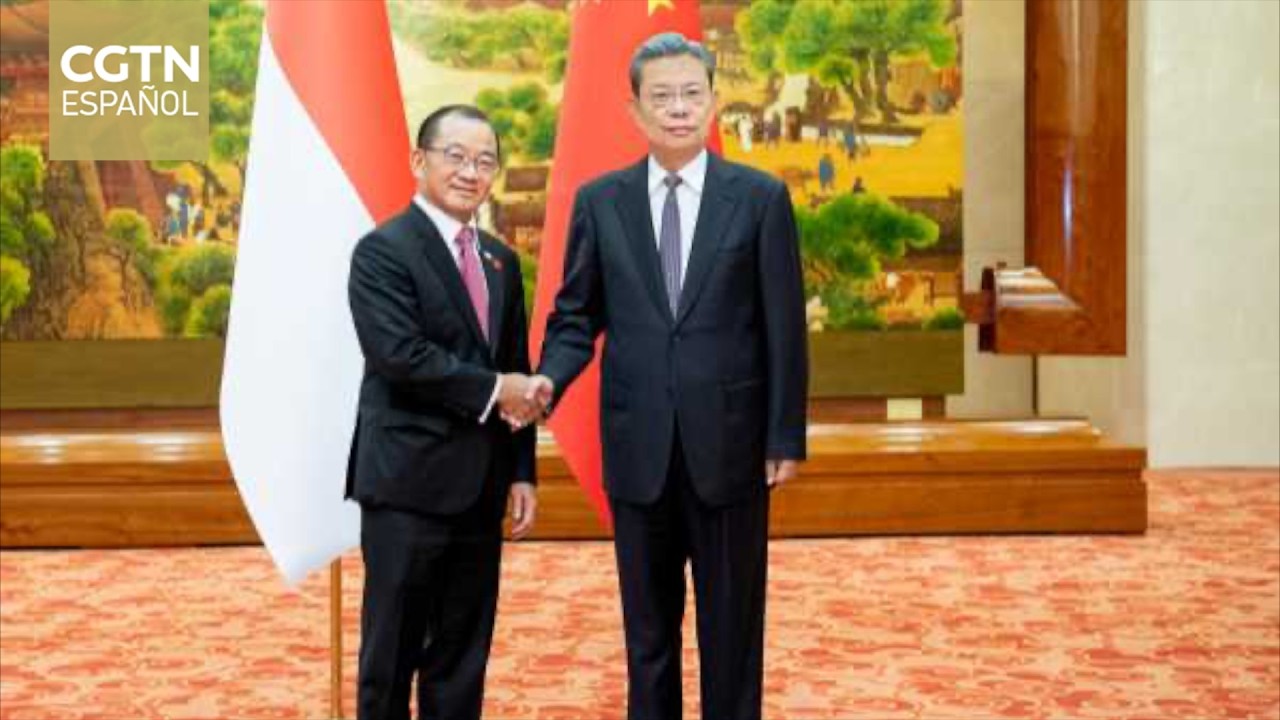 El máximo legislador de China sostiene conversaciones con el presidente del Parlamento de Singapur