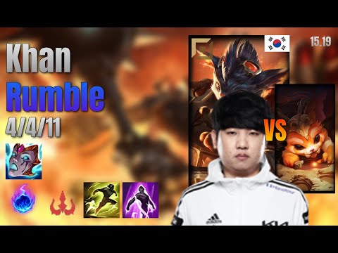 Khan Top Rumble vs Gnar lol KR solo rank Full Game 15.19 | 칸 럼블 vs 나르