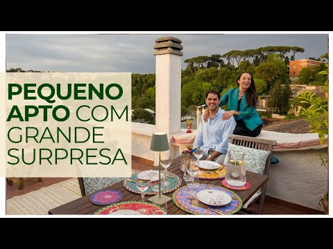 PEQUENO APARTAMENTO COM UMA GRANDE SUPRESA NO TERRAÇO INCRÍVEL CHEIO DE BOAS IDEIAS DE DECOR EM ROMA
