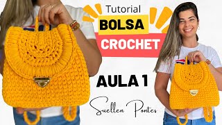 Como fazer Bolsa Mochila de Crochê Fio de Malha Passo a Passo | Sucesso no exterior | Maravilhosa P1
