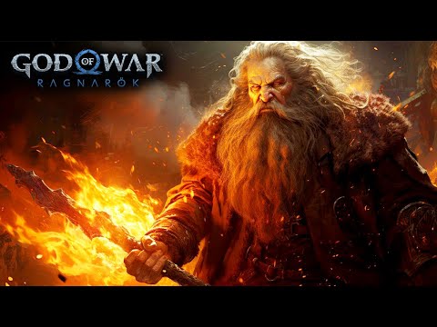 God Of War - RAGNAROK |  KRATOS Meets the FIRE GIANT SURTR Scene | (UHD 60FPS)