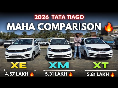 2026 Tata Tiago Maha Comparison 🔥| Tata Tiago XE Vs Tiago XM Vs Tiago XT | Detailed Comparison
