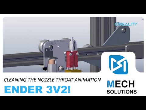 Ender 3 V2 cleaning the nozzle throat 3D animation