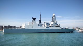 HMS Duncan returns to Portsmouth after post-maintenance trails