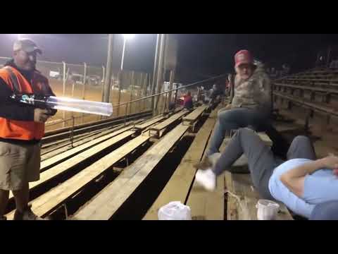 Granny takes t shirt cannon to the chest