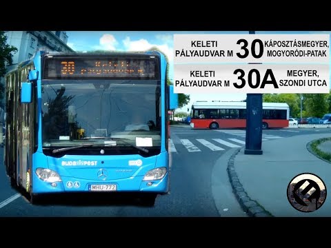 BKV,VT 30,30A Busz útvonala (Keleti p.u - Megyer, Szondi utca - Káp.megyer, Mogyoródi-patak)