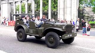 Armed Forces Day 2017 Scotland - Vintage British & American military vehicles parade in Aberdeen