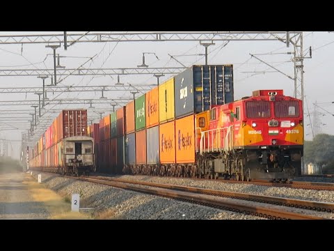 High Speed Double Stack Container Trains with WAG-9 and WDG-4G