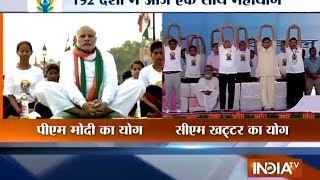 Haryana CM Manoharlal Khattar performs Yoga on International Yoga Day