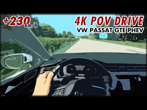 2020 Volkswagen Passat GTE (218 HP) Plug-In-Hybrid VW 4K POV TEST DRIVE Onboard Top Speed Autobahn