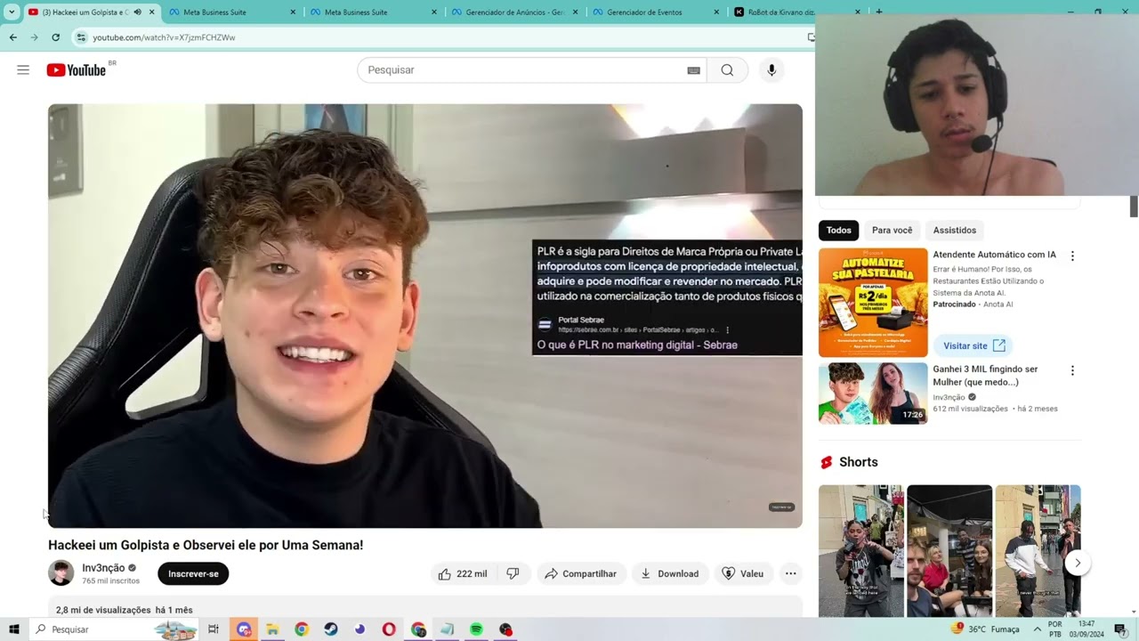 Hackeei um Golpista e Observei ele por Uma Semana! - Black Market - React Inv3nção - Mercado digital