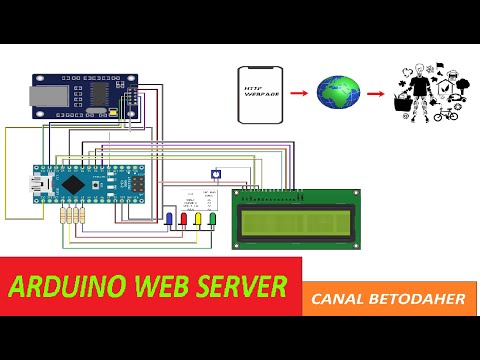 ARDUINO NANO WEB SERVER - SHIELD ENC28J60  + LCD16X2 -  #arduinonano  #webserver #arduino