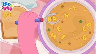 APRENDER AS SÍLABAS | ALFABETIZAÇÃO INFANTIL | TEM UMA LETRA NO MEU CALDINHO #22 | SOPA DE LETRINHAS