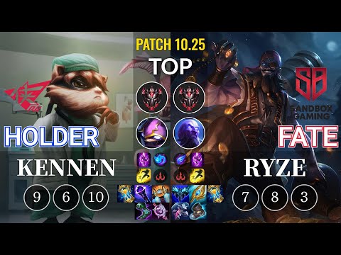 RW Holder Kennen vs SB FATE Ryze Top - KR Patch 10.25