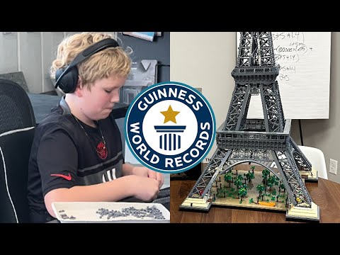 Kid builds the LEGO Eiffel Tower in RECORD-BREAKING time! | Guinness World Records