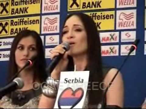 Jelena Tomasevic is singing in press conference