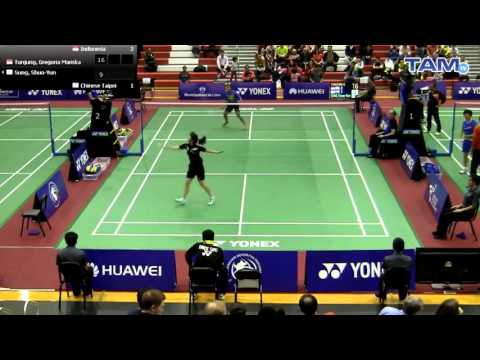 BADMINTON WJC 2015 SF INA TPEWS Gregoria Mariska vs Shuo Yun Sung no sound