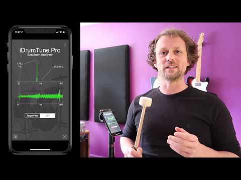 Music Instrument Vibration - Tuning Fork example with iDrumTune Pro drum tuner app