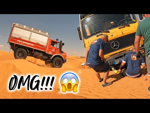 UNIMOG vs. Sahara - endlich im Sand | LKW rutscht ab! | Teil 2 | FEUERMOG