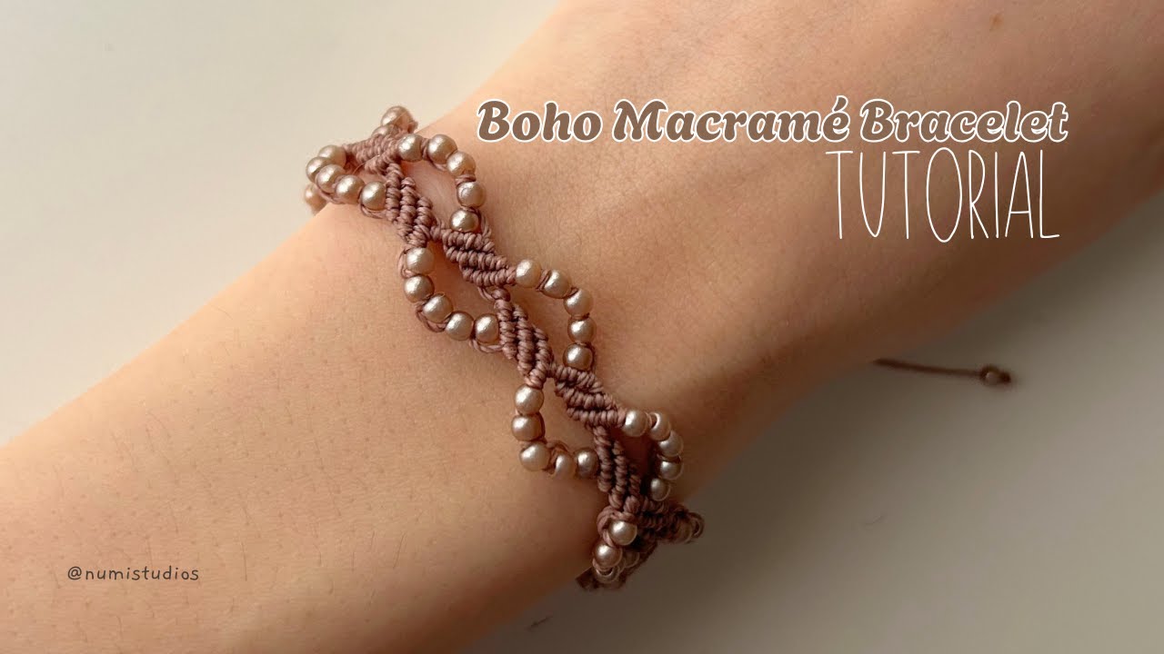Macrame Boho Bracelet Tutorial with Beads