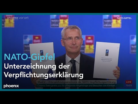 Unterzeichnung der Verpflichtungserklärung beim NATO-Gipfel am 30.06.22