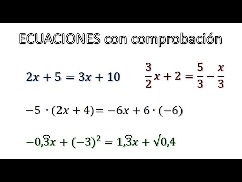 ECUACIONES DE PRIMER GRADO CON COMPROBACIÓN