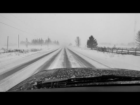Dangerous Winter Driving - Snow Squall
