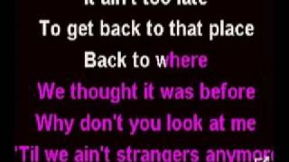Bon Jovi - Till We Ain&#39;t Strangers Anymore (karaoke)