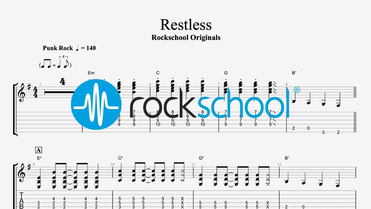 Restless - Rockschool Originals, Rockschool 2024 Electric Guitar Grade 3