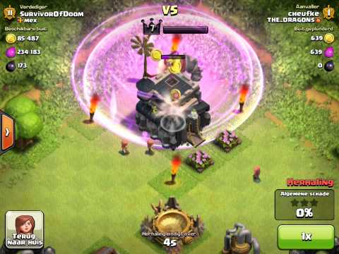Clash Of Clans Barbarian King with hero ability and Rage spell