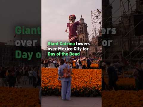 Giant Catrina towers over Mexico City for Day of the Dead