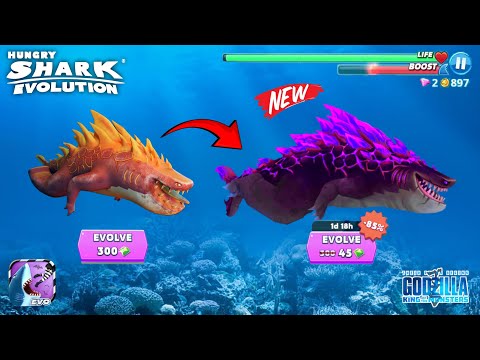 MAGMAJIRA SHARK (KAIJU SHARK) EVOLVED TO ENEMY MAGMAJIRA SHARK - UNLOCKED ALL HUNGRY SHARK EVOLUTION