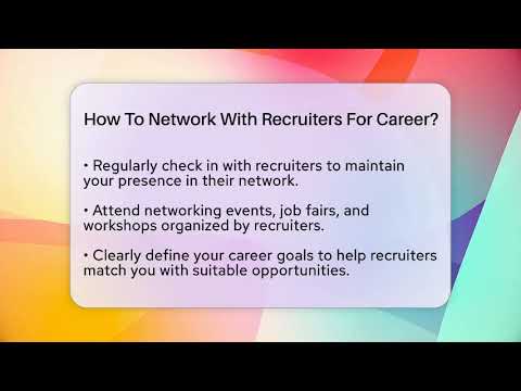 How To Network With Recruiters For Career? - The Personal Growth Path