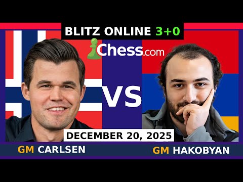 Magnus Carlsen vs GM Aram Hakobyan | Blitz Chess 3+0 | December 20, 2025