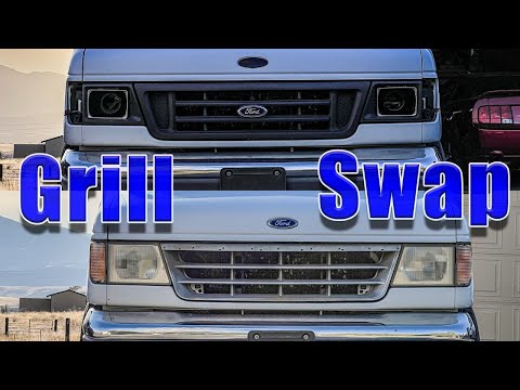 Swapping Grills and Headlight Type on 1996 Ford Econoline van | Black and White look