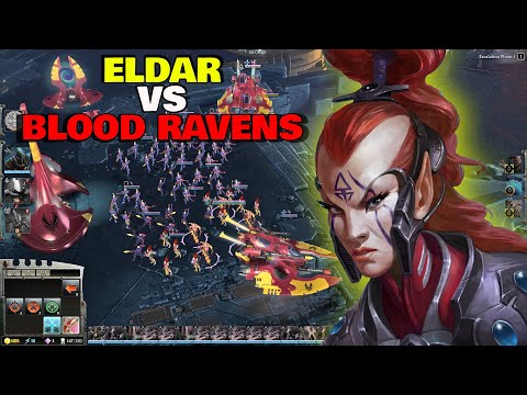 Epic Warhammer 40K Battle: Craft world Eldar VS Mighty Blood Ravens | Dawn of War 3 Gameplay