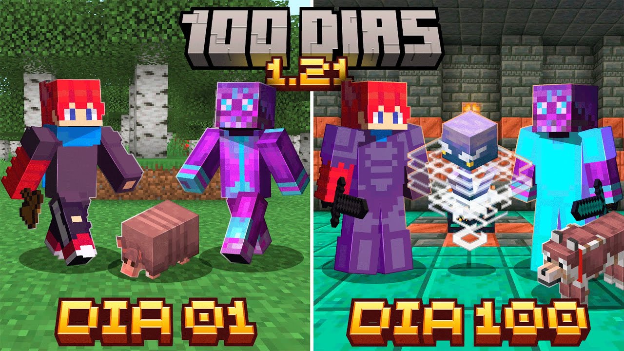 SOBREVIVI 100 DIAS na 1.21 do MINECRAFT em Duo