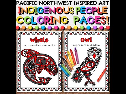 Pacific Northwest Indigenous People Animal Coloring Pages or Posters - Haida Inspired Art