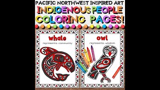 Pacific Northwest Indigenous People Animal Coloring Pages or Posters - Haida Inspired Art