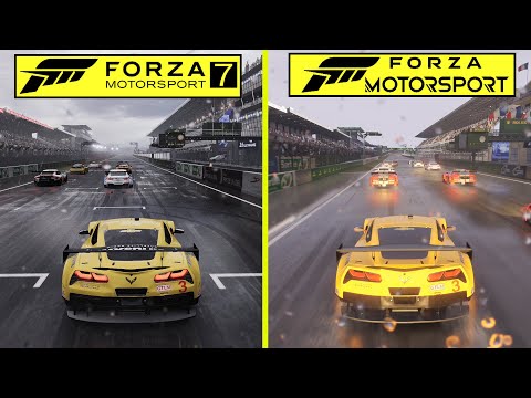 Forza Motorsport 7 vs Forza Motorsport 2023 Rain Effect Xbox Series X Graphics Comparison