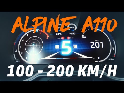 Alpine A110 Acceleration 100 - 200 KMH - RaceChip Autobahn test - RaceChip GTS Black