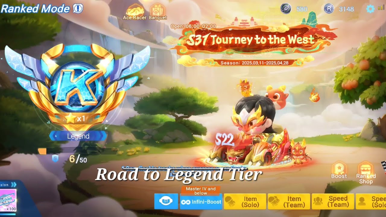 KartRider Rush+ - Season 31: Journey to the West - Ranked Mode - Road to Legend Tier - Gameplay